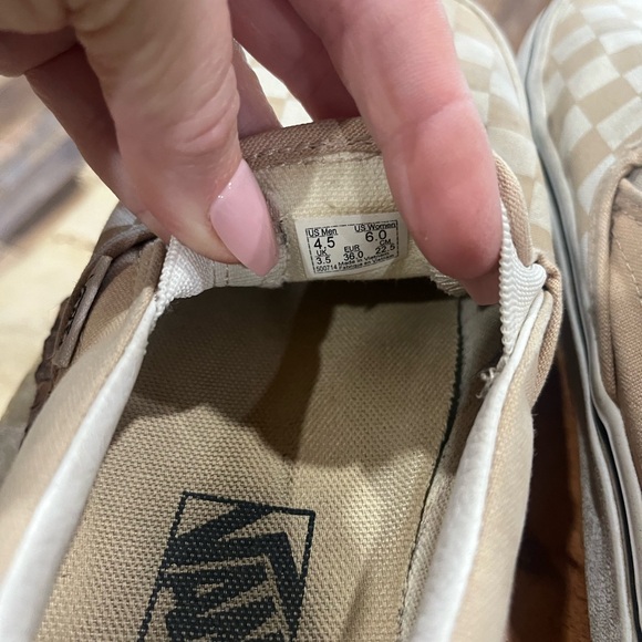Vans Checkered Slip-On Shoes - Cream and White - Picture 5 of 6